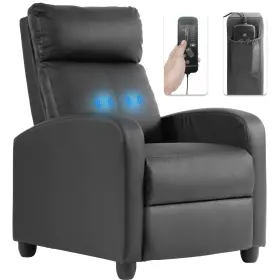 Fdw 195030018887 Recliner Chair Sofa With Pu Leather Padded Seat Backrest For Liv