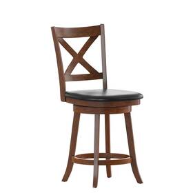 Felicity Comercial 840196376981 Commercial Grade Wood Classic Crossback Swivel Counter Height Barstool