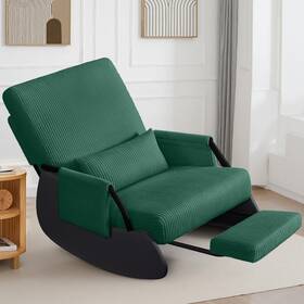 Felixking Ch003-green Rocking Chair Nursery Low-seat Glider Upholstered