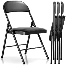 Zdy92515 Fenbeli Folding Chairs With Padded Seats - 4 Pack Chair Steel Frame