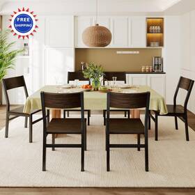 Feonase 9643 Dining Chairs Set Of 6 Modern Kitchen Espresso Ergonomic Backrest Board