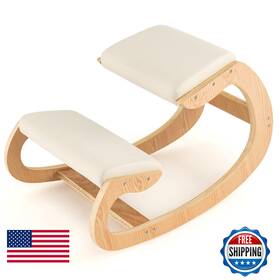 Fireflowery B0crdzmqkn Ergonomic Kneeling Chair Wooden Posture With Extra Padding For