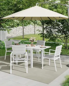 Hs6yxuybpvtlk3yvbuhukas5358z Fitenlor Aluminum Stackable Patio Dining Chairs Set Of 4 Stacking For All Weather White