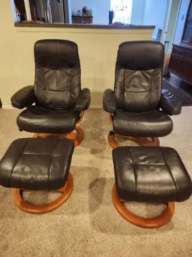 Fjords 663185746899 2 Hjellegjerde Loen Recliner And Ottoman Genuine Leather Norwegian