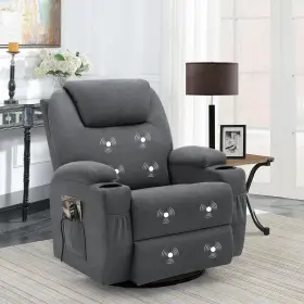 Flamaker 973678828198 Chair Recliner With Massage And Heating 360 Degree Swivel Ergonomic Lounge