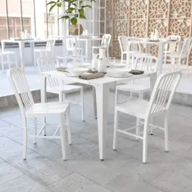 2-ch-61200-18-wh-gg Flash Furniture White Metal Indoor-outdoor Chair Pk2