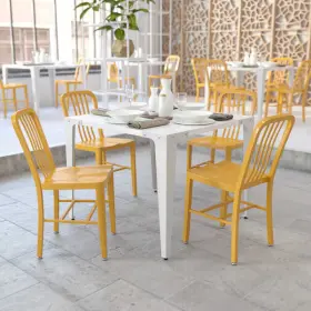2-ch-61200-18-yl-gg Flash Furniture Yellow Metal Indoor-outdoor Chair Pk2