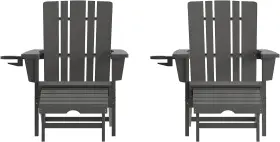 2-le-hmp-1045-110-gy-gg Flash Furniture Halifax Poly Resin Adirondack Chair Cup Holder Pull Out Ottoman