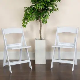 2-le-l-1-wh-slat-gg Flash Furniture White Resin Folding Chair Pk2