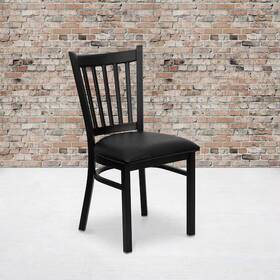 Flash Furniture 2-xu-dg-6q2b-vrt-blkv-gg Black Vertical Back Metal Restaurant Chair Vinyl Seat Pk2