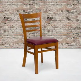 2-xu-dgw0005lad-chy-burv-gg Flash Furniture Cherry Wood Chair-burg Vinyl Pk2