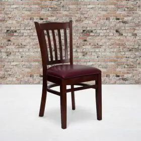 2-xu-dgw0008vrt-mah-burv-gg Flash Furniture Mahogany Wood Chair-burg Vinyl Pk2