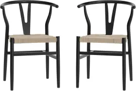 2-zh-8101ys-blk-nat-gg Flash Furniture Logan Wood Dining Chair Y-back Stackable 2pk Black/natural