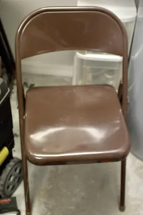 2bdf002red Flash Furniture Metal Folding Chairs Brown- Set Of 7 Great Condition With Foot Caps