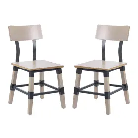 2xudgw0236awh Flash Furniture Jackson Industrial Wood Dining Chair Antique White 2/pack