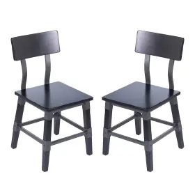 2xudgw0236blk Flash Furniture Jackson Industrial Wood Dining Chair Black 2/pack