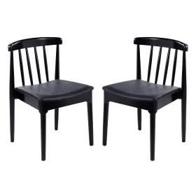 2xudgw0359blk Flash Furniture Chester Contemporary Solid Wood Dining Chair Black 2/pack