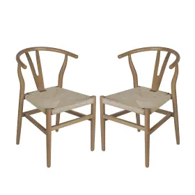 2zh8101ysoaknat Flash Furniture Logan Contemporary Wood And Kraft Paper Dining Chair Oak/natural