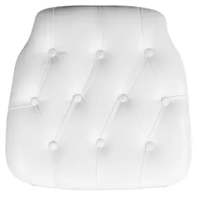 Flash Furniture 313016529596 Hard White Tufted Vinyl Chiavari Chair Cushion