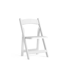 Flash Furniture 313088224283 Hercules Series White Wood Folding Chair With Vinyl Padded Seat