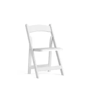 Flash Furniture 313088224283 Hercules Series White Wood Folding Chair With Vinyl Padded Seat