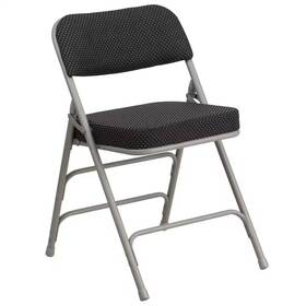 Flash Furniture 313106324322 Hercules Series Premium Curved Triple Braced And Double Hinged Black Pin-dot Fabri