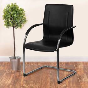 Flash Furniture 4-bt-509-bk-gg Black Vinyl Side Reception Chair Wi Pk4 22.75 Inch W 23 L 38.25