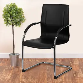 4-bt-509-bk-gg Flash Furniture Black Vinyl Side Reception Chair Wi Pk4 22.75 Inch W 23 L 38.25