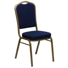 40fdc01ag2056 Flash Furniture Banquet Chairs With Navy Blue Fabric Seat And Gold Frame 40/pack