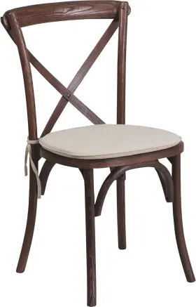 Flash Furniture 445001389328 Hercules Series Stackable Mahogany Wood Cross Back Chair With Cu