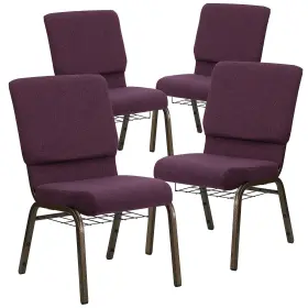 4fch185gv005b Flash Furniture Hercules Series Fabric Church Stacking Chair With Book Rack