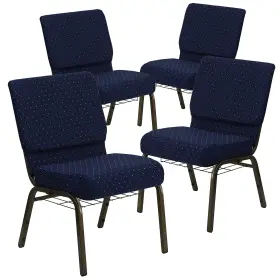 4fch2214gv810b Flash Furniture Hercules Series Fabric Church Stacking Chair With Book Rack Navy