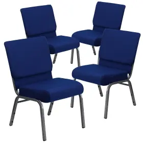 4fch2214svnb24 Flash Furniture Hercules Series Fabric Church Stacking Chair Navy Blue/silver