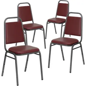 4fdbhf2byvyl Flash Furniture 18 Inch H Vinyl Trapezoidal Back Banquet Chair Burgundy 4/pack