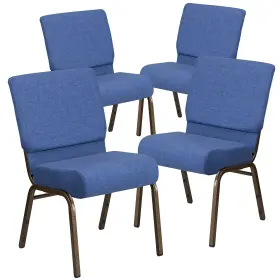 4fdch02214gvblu Flash Furniture Hercules Series Fabric Church Stacking Chair Blue/gold Vein