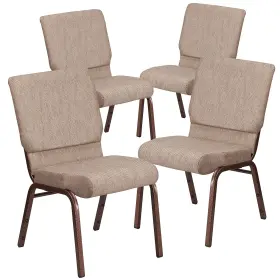 4fdch185cvbge1 Flash Furniture Hercules Series Fabric Church Stacking Chair Beige/copper Vein