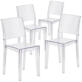 4fh121apc Flash Furniture Phantom Series Plastic Side Chair Clear 4 Pack