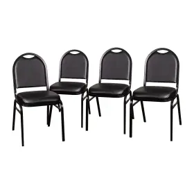 4ngzg10006bkbk Flash Furniture Hercules Series Vinyl/metal Banquet Dome Back Stacking Chairs