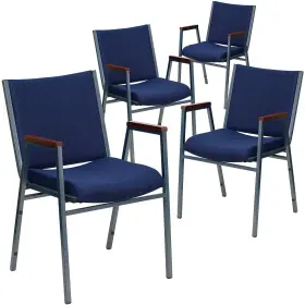 4xu60154nvy Flash Furniture 4/pack 3 Thick Padded Stack Chairs With Arms