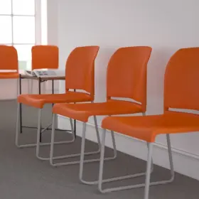 5-rut-238a-or-gg Flash Furniture Org Plastic Sled Stack Chair Pk5
