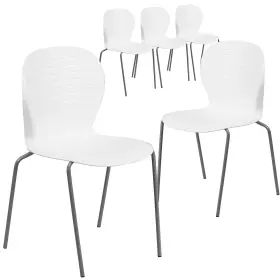 5rut3wh Flash Furniture Hercules Series Plastic Stack Chair White 5 Pack