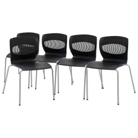 5rutnc618bk Flash Furniture Hercules Series Plastic Stack Chair With Lumbar Support Black 5