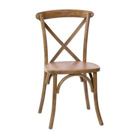 Flash Furniture 680358079370 Advantage Hand Scraped Dark Natural Elm Wood X-back Chair Fully