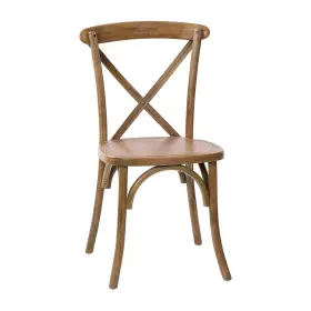 Flash Furniture 680358079370 Advantage Hand Scraped Dark Natural Elm Wood X-back Chair Fully