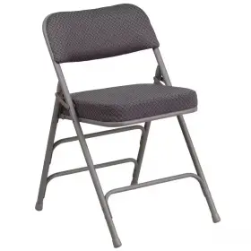 Flash Furniture 705353137600 Hercules Series Premium Curved Triple Braced And Quad Hinged Gray Fabric Upholster