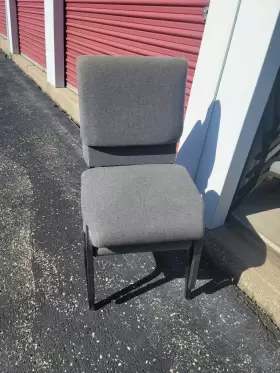 827fabricbcgsb Flash Furniture Lauren Fabric-padded Banquet Stackable Chair Charcoal Gray