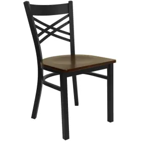 Flash Furniture 847254010504 Dining Chair 16.5 Inch Armless Cross Back With Mahogany Wood Seat