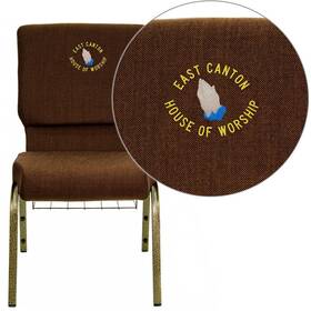 Flash Furniture 847254051286 Hercules Church Chair Brown&gold - Fd-ch02185-gv-10355-bas-emb-gg
