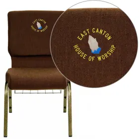 Flash Furniture 847254051286 Hercules Church Chair Brown&gold - Fd-ch02185-gv-10355-bas-emb-gg