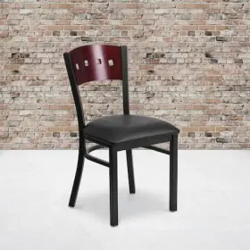 Flash Furniture 889142009535 2-xu-dg-6y1b-mah-blkv-gg Bk/mah 4 Sqr Chair-black Seat